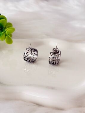 Stainless Steel Geometric Hoop‎ Earrings - Women's Fashion Jewelry